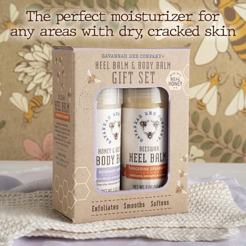Savannah Bee Heel & Body Balm Duo Gift Set - Beeswax and Honey for Healthy and Hydrated Skin