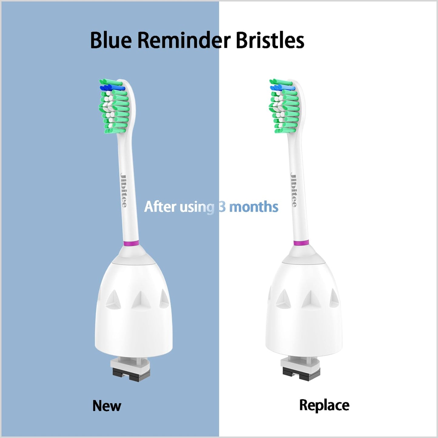 Jibitee Replacement Brush Heads Compatible with Philips Sonicare E-Series HX7022/66, fit Screw-On Electric Toothbrush Handles, 6 Pack
