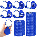Zhehao 50 Pcs Cheerleader Gifts Compact Folding Pocket Purse Inspirational Cheer Gifts Travel Portable Mini Makeup Mirror for Cheerleading Team Graduation Friendship (Blue)