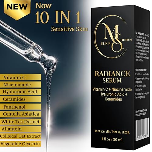 Vitamin C Serum for Face - Niacinamide Hyaluronic Acid Facial Serum - Anti Aging Serum with Ceramides - Glow for Sensitive Skin - Dark Spot Corrector Hydrating - 30 ml