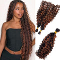 Benafee 16 Inch Water Wave Human Braiding Hair #1B/30 Ombre No Weft Boho Braid Bulk