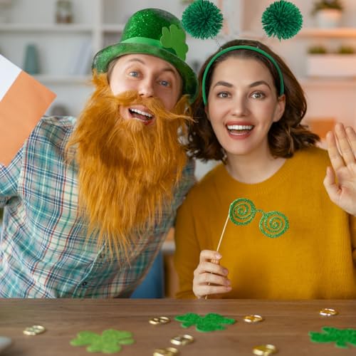 Halloween Pom Pom Headbands - Green Party Headwear for Kids & Adults, 18 Pack