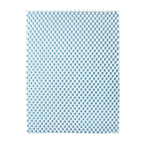 Best Price Mattress 4 Inch Egg Crate Gel Memory Foam Mattress Topper Queen Light Blue