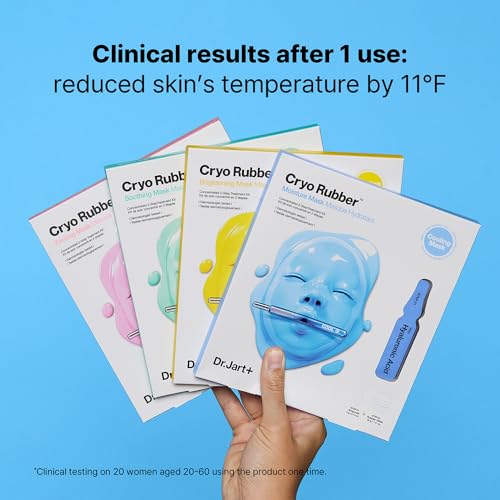 Dr.Jart+ Cryo Rubber Mask Collection ? 4 Korean Face Masks for Hydration, Brightening, Firming & Soothing | Korean Skin Care Kit with Hyaluronic Acid, Niacinamide, Glycerin & Allantoin