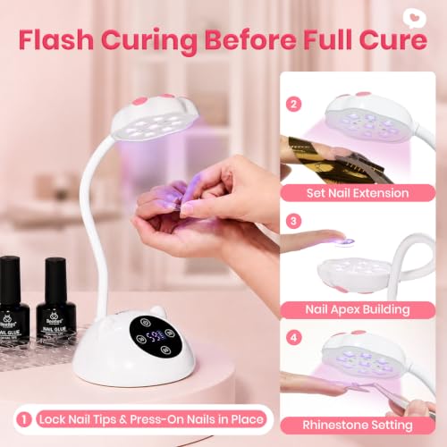 Beetles Cordless Gooseneck UV LED Nail Lamp 2000mAh Flash Cure - White