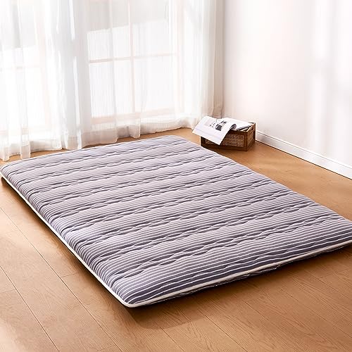 Pale Gray Japanese Foam Floor Mattress Queen 80x60 Futon Mattress Support