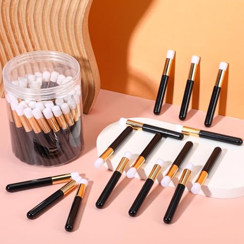 60 Pieces Lash Shampoo Brushes with Container, Eyelash Extension Cleansing Brush Nose Pore Cleaning Tool Peel off Blackhead Removing Tool Cosmetic Lash Cleanser Facial Cleansing