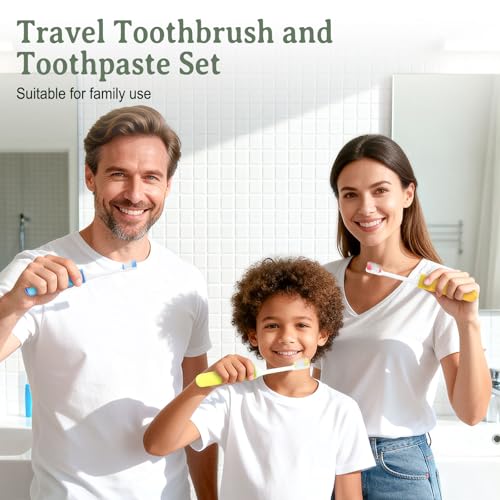 Travel Toothbrush and Toothpaste Set 50 Pack - Foldable, Individually Sealed
