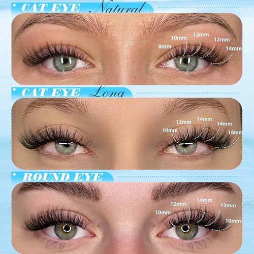 Pawotence Lash Clusters Kit Wispy Lash Extension Kit 8-16mm Natural Cluster Eyelash Extension Kit Individual Lashes 154pcs Eyelash Clusters with Lash Bond and Seal, Lash Tweezers for Self Use