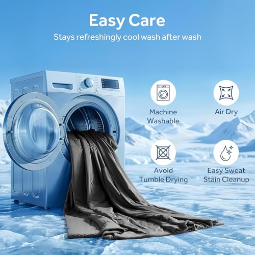 Cooling Comforter Set King Size for Hot Sleepers Dark Gray - Double-Side Tech