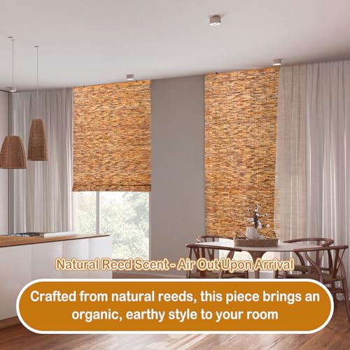 DoubleFill 3 Pack Outdoor Bamboo Shades 48x72 Inches Carbon Brown Privacy Blinds