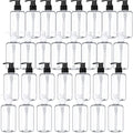 30 Pack 10 oz Plastic Pump Dispenser Bottles Clear Black & White