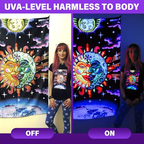 Rechargeable Black Light 395nm Cordless LED UV Light for Neon Glow Party - 4/20W