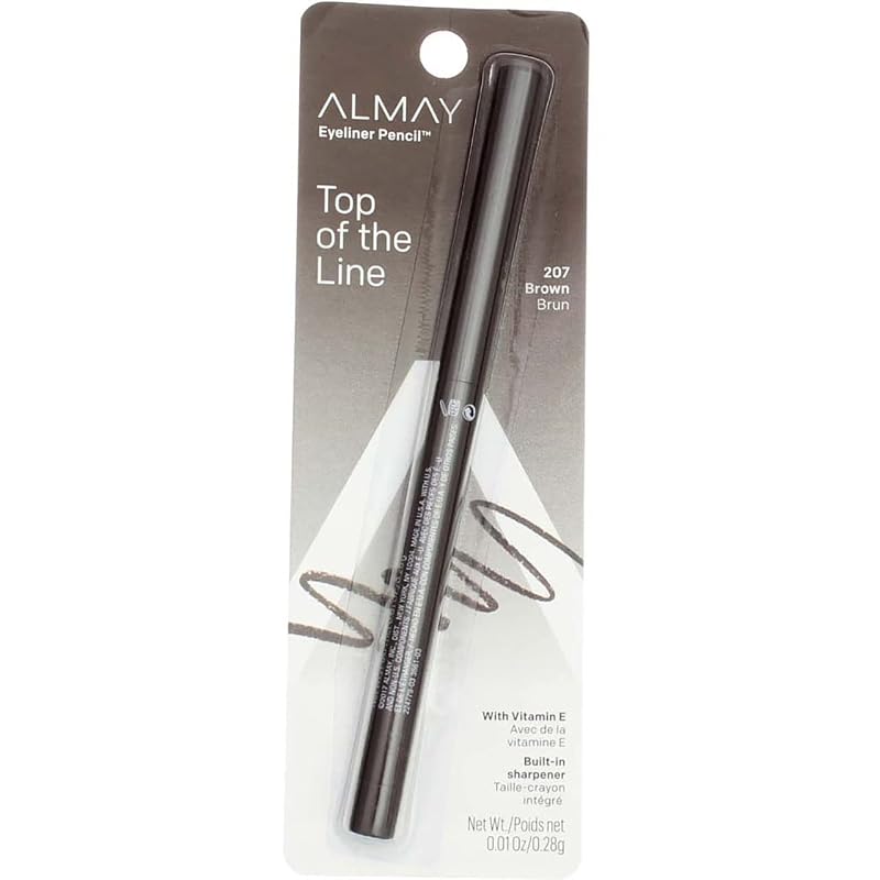 Almay Brown Eyeliner Pencil, 0.01 oz — Hypoallergenic, Water-Resistant, 16 Hr Wear, Pack of 6 (Variation: Brown+1 Count)