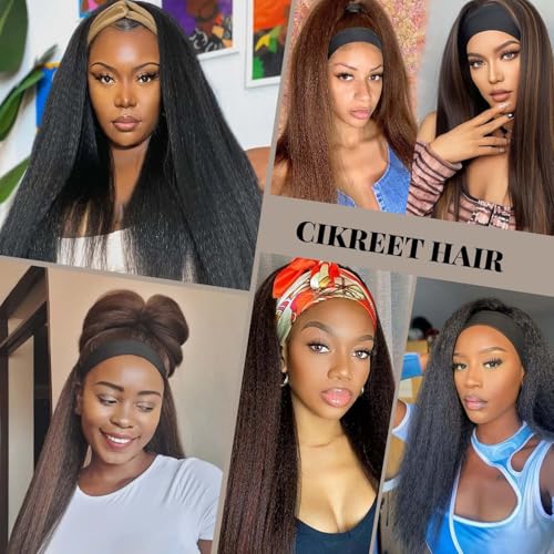 4/27 Highlights Kinky Straight Headband Wig 28 Inch Afro Yaki Synthetic Hair for Black Women - Natural Look & Lightweight - Variation of THIS listing