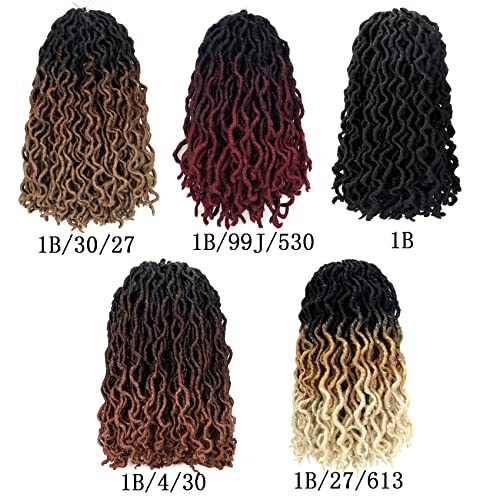 18 Inch Faux Locs Crochet Hair for Black Women - Soft Goddess Locs, 6 Packs, Variation of 1B/30/27