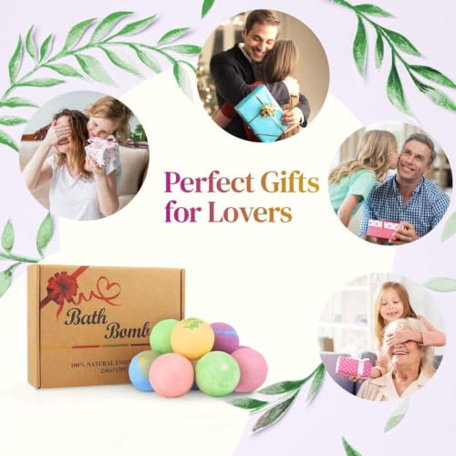 Large Bath Bomb Gift Set with 12 Scents - Handmade Organic Natural Spa Relaxation