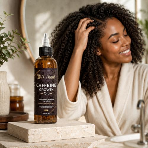Caffeine Hair Growth Oil 4oz - Nourishing Scalp Treatment with Biotin & Botanical Oils - Variation: 4 Fluid Ounces