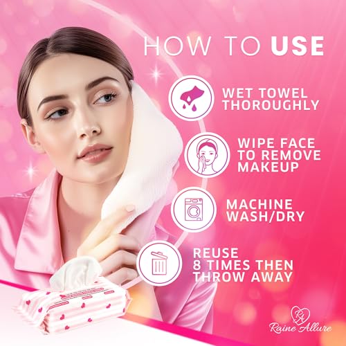 Reusable Makeup Remover Towels - Ultra Soft Face & Body Cloths, 25 Count