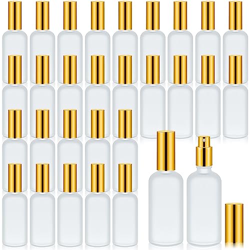 Roshtia Gold 30 Pack Glass Spray Bottles 3.4 oz Refillable Perfume Containers