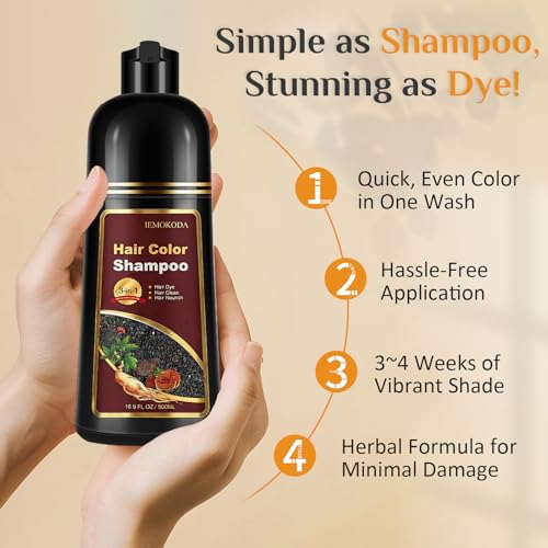 Msktasy Blonde Brown 3-in-1 Hair Dye Shampoo for Gray Coverage, Nourishing Color for Women & Men