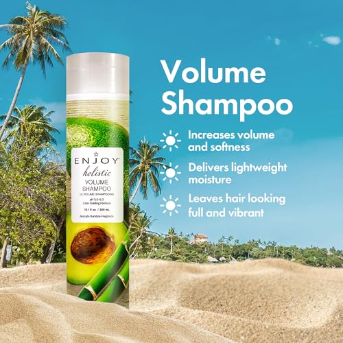 Enjoy Holistic Volume Shampoo for Fine Hair 10.1 Oz - Lightweight, Sulfate-Free, Botanical Blend
