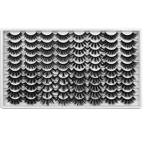 Mink Lashes Faux False Eyelashes Dramatic Natural Look 8 Styles Fake Eyelashes Pack 18-22MM Thick Crossed Fluffy Volume Reusable Eyelashes 3D Multi-layered Cat Eye&Round Shape by Boahankuke