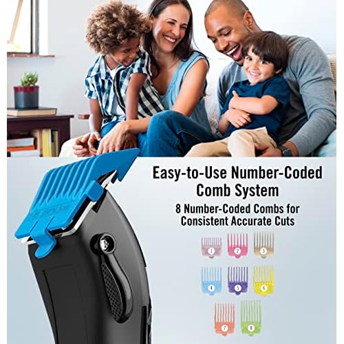 ConairMAN Number Cut, Cord/Cordless Men¡¯s Hair Clippers and Trimmers Set, Includes Barber Comb and Scissors, Cleaning Brush, Oil, Blade Guard and Deluxe Storage Case, At-Home Clipper Kit, Rechargeable