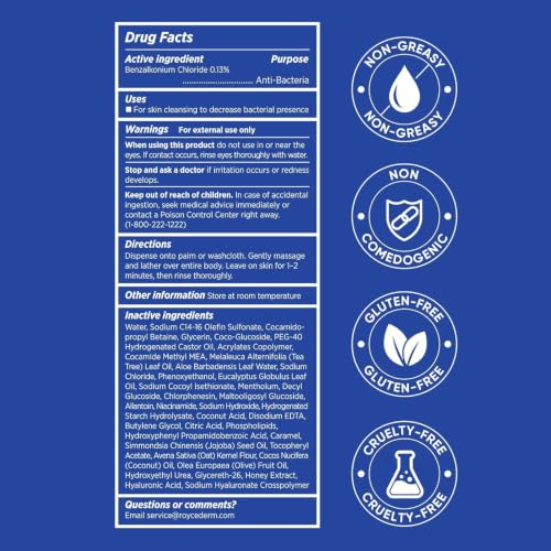 Roycederm 16.9 fl oz Antibacterial Body Wash 0.13% Benzalkonium Chloride – Pack of 2