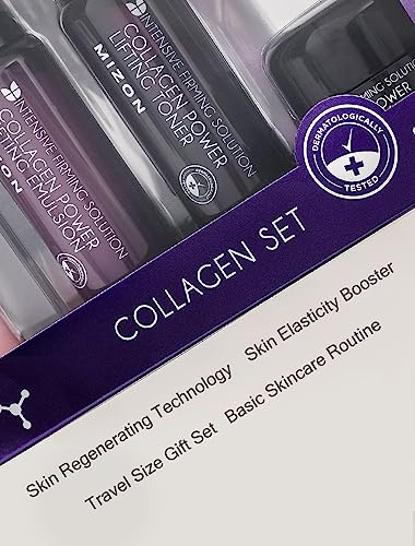 MIZON Marine Collagen Mini Travel Skincare Set Unscented - Toner, Emulsion, Face & Eye Cream