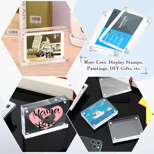 30 Pcs Acrylic Business Card Frames 2.5 x 3.5 Inch Double Sided Magnet Display