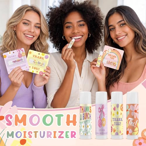 Groovy 60 Pcs Thank You Lip Balm Gift Set for Women - Appreciation Gifts