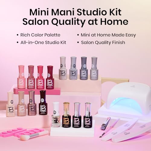 Beetles Cozy Elegance Gel Nail Polish Kit with UV/LED Light, 12 Colors, Manicure Set