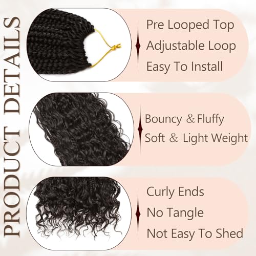 Goddess Boho Crochet Hair 24 Inch - 9 Pack Pre-Looped Box Braids for Women