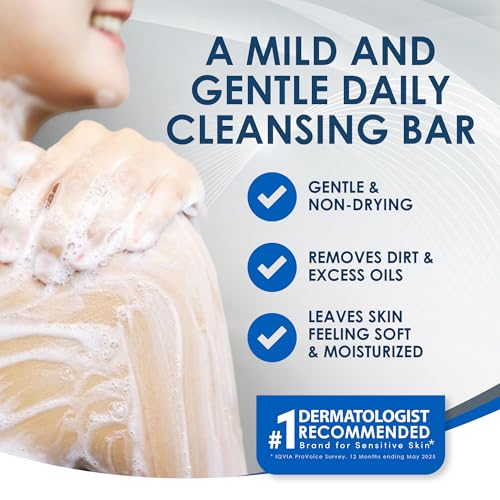 Vanicream Gentle Cleansing Bar for Sensitive Skin, 12-Pack - Fragrance-Free, Non-Irritating