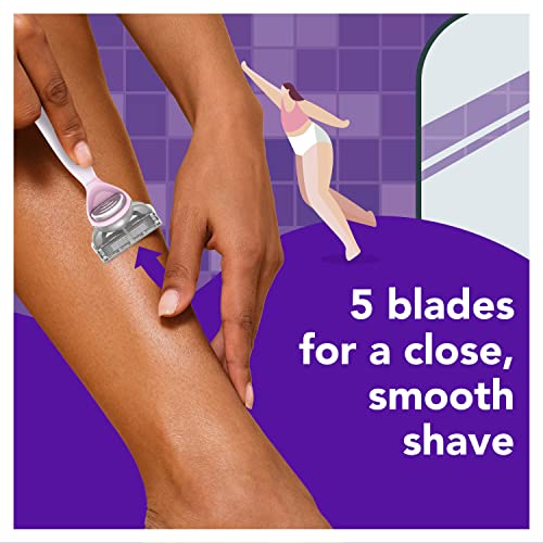 Women’s Razor Blade Refills with Lubrastrip - Purple, Pack of 12