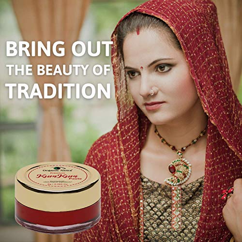Organic Netra Sindoor/Kumkum Paste | Waterproof Long Lasting, Smudge Proof Sindoor | Pure and Natural Deep Maroon Colour, Long lasting | Enriched with Natural and Organic Ingredients, 0.2 Oz