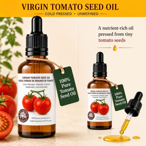 Tomato Seed Oil for Skin & Hair - Unrefined Moisturizer 2 oz - Eczema Acne