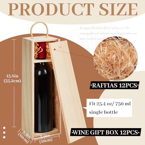 Suzile Light Brown 12-Piece Wooden Wine Box Set Gift Holder for Bottles