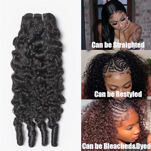 Karlami Burmese Curly Hair Bundles 16 Inch Natural Black 3C4A Water Wave Human Hair Extensions