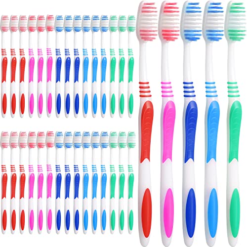 250 Pack Soft Bristle Travel Toothbrushes - Individually Wrapped Multi-Color Set (Honeydak)