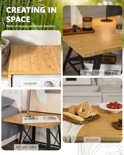 Butcher Block Countertop - 24 x 25 x 1.2 in Solid Bamboo, Cut-to-Fit, Natural Finish
