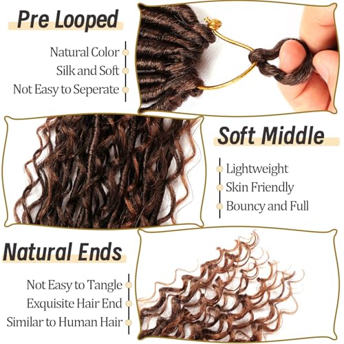 CooCooJoo 8 Pack Goddess Faux Locs Crochet Hair 18 Inch for Black Women T30