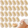 Gejoy 30 Pcs Dry Brushing Body Brush for Lymphatic Drainage Exfoliating Brush with Massage Nodule Dry Skin Body Scrubber Cellulite Shower Circulation Dead Exfoliator (4.92 x 2.56 Inches,Wood Color)