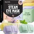 TOLEVITA Self-Heating Disposable Eye Masks - 20 Pack with Lavender, Mint, Jasmine & Chamomile Aromas, Travel & Spa Relaxation, 4 Variants