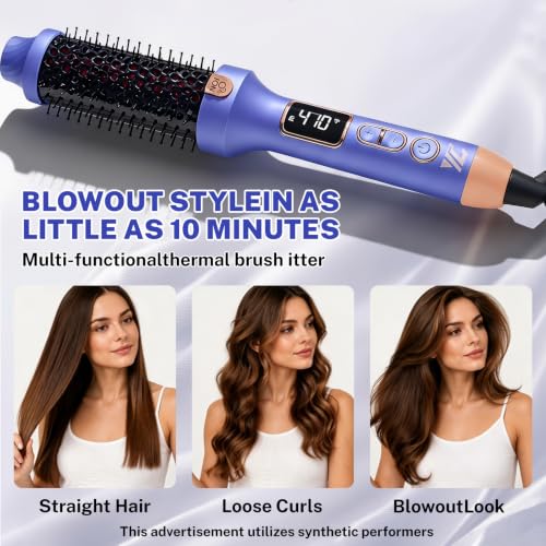 Infrared Heated Hair Styling Brush 1.5 Inch Curl & Straighten Blowout Tool