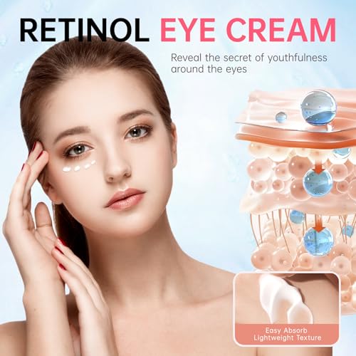 Instant Reduction of Eye Bags-Retinol Eye Cream Dark circles,Relieves Dark Circles And Puffiness, Youth Eye Cream: Smooth Wrinkles,Hydrating, Tightens The Delicate Skin Under The Eyes 0.7 OZ -AU