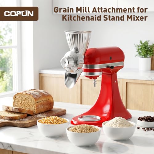 Metal Grain Mill Attachment for KitchenAid Mixer - Adjustable & Durable