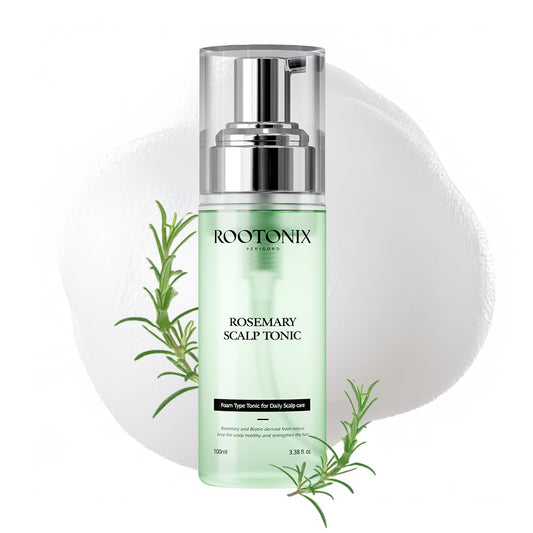 Rootonix Rosemary Scalp leave‑in Tonic – Sparkling Nutrient Foam with Rosemary, Biotin, Caffeine - Hair Growth Serum - 3.38 fl. oz. (100ml)