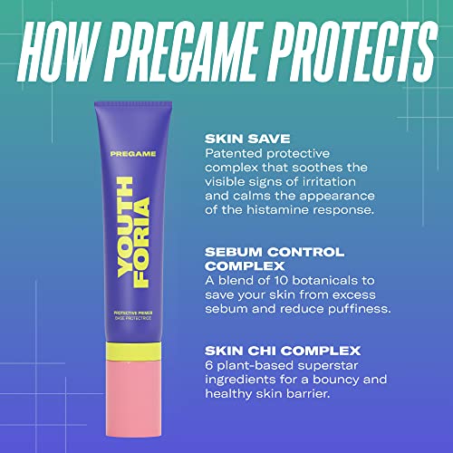Youthforia Pregame Primer, Daily Protective, Hydrating Face Primer, Grips Makeup & Locks In Moisture For A Soft-Radiant Glow, Vegan & Cruelty-Free